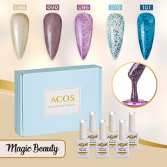 ACOS Gel Polish 6pcs Set (Glitter Mogul )