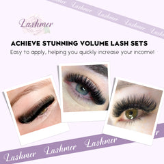 4D Short Stem Premade Fans | Lashmer | Ultra Black