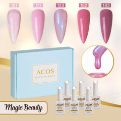 ACOS Gel Polish 5pcs Set (Pearl Pink Colour)