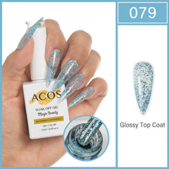 ACOS Magic Beauty Gel Polish Colour TRANSPARENT GLITTER BLUE(079)