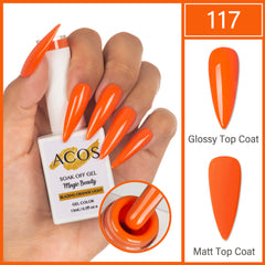ACOS Magic Beauty Gel Polish Colour Blazing Orange Light(117)