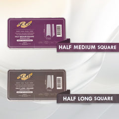 ACOS Soft Gel Nail Tips (Half Tip with lines) -Square (320pcs/box)