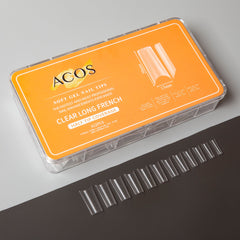 ACOS Soft Gel Nail Tips (Clear Half Cover) - Long French (312pcs/box) - Lashmer