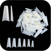 Coffin Natural Nail Tips, Half-Well 500pcs Pack (Sizes #0-9)