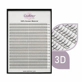 B Curl 3D,5D,6D Long Stem Premade Fans | Lashmer | Ultra Black
