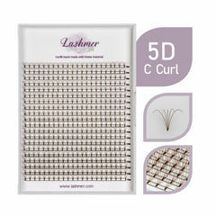 XL tray-Brown 5D Premade fans Short Stem | Lashmer