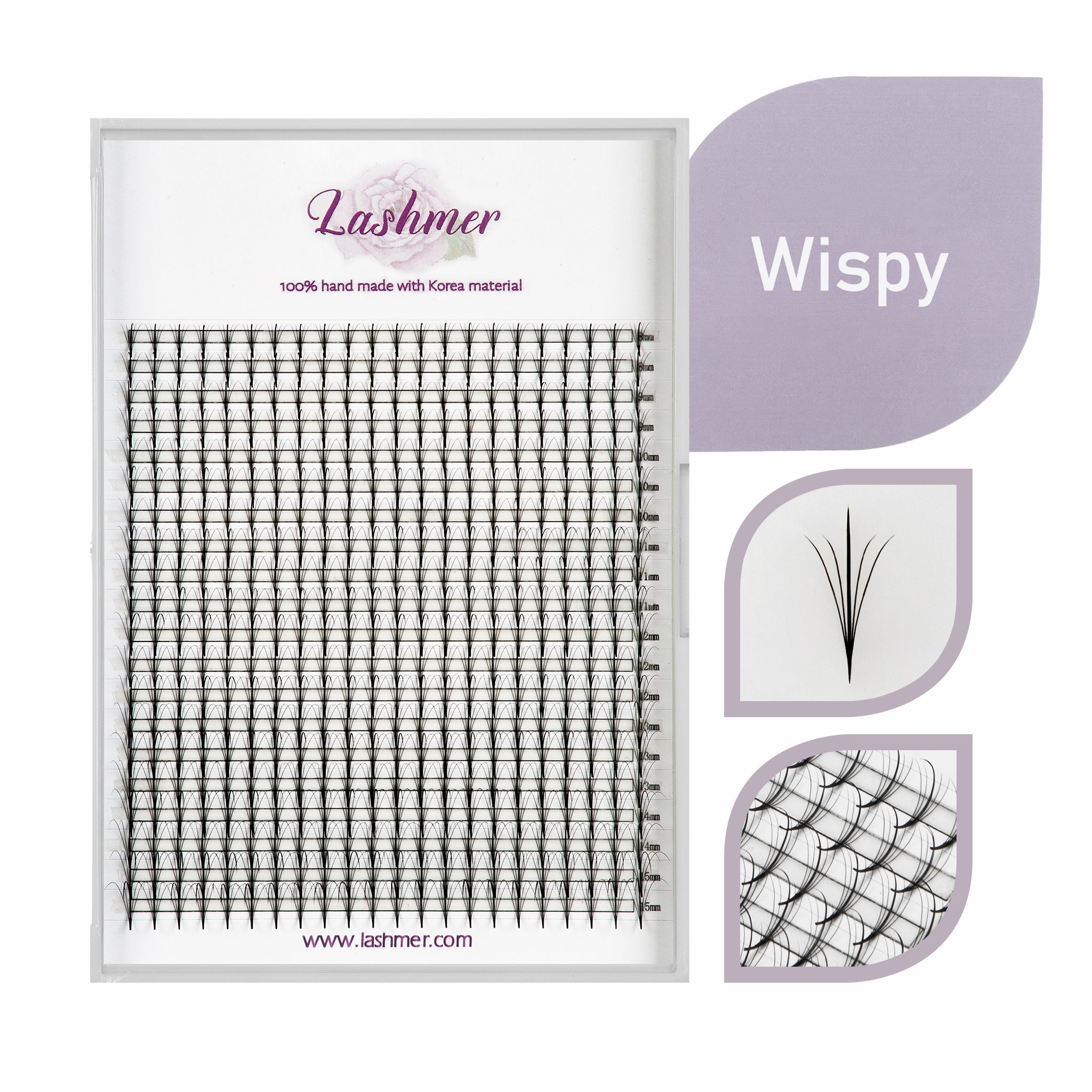 5D Wispy Promade Fans | Lashmer | C, D Curl-20 Lines - 440 Fans - Lashmer Nails&Eyelashes Supplier