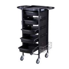 Karma Humpty Doo Heavy Duty 5 Tier Hair Salon Trolley Fully Assembled Black 08010101 - Lashmer