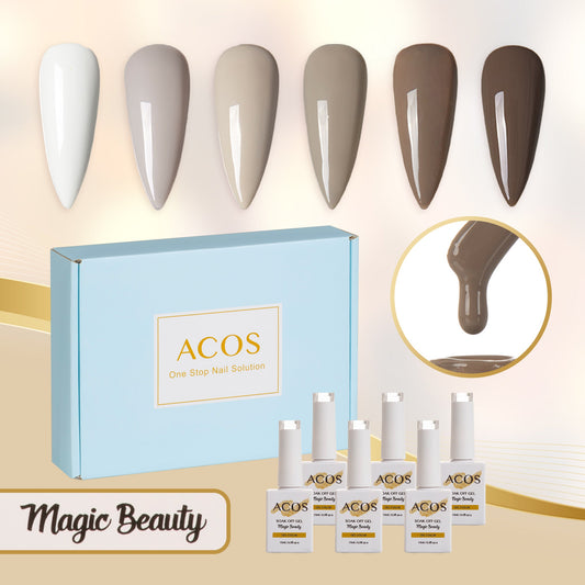 ACOS Gel Polish 6pcs Set (Coffee Colour )