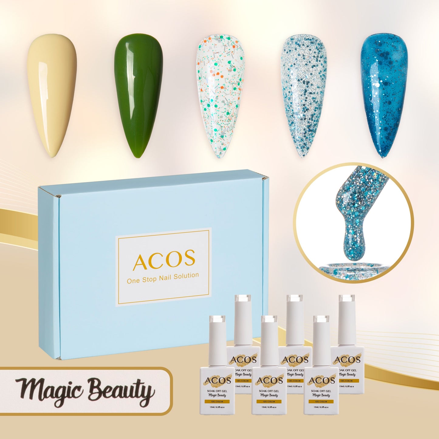 ACOS Gel Polish 6pcs Set (Charming X'mas )