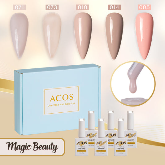 ACOS Gel Polish 6pcs Set (Bare In Nude )