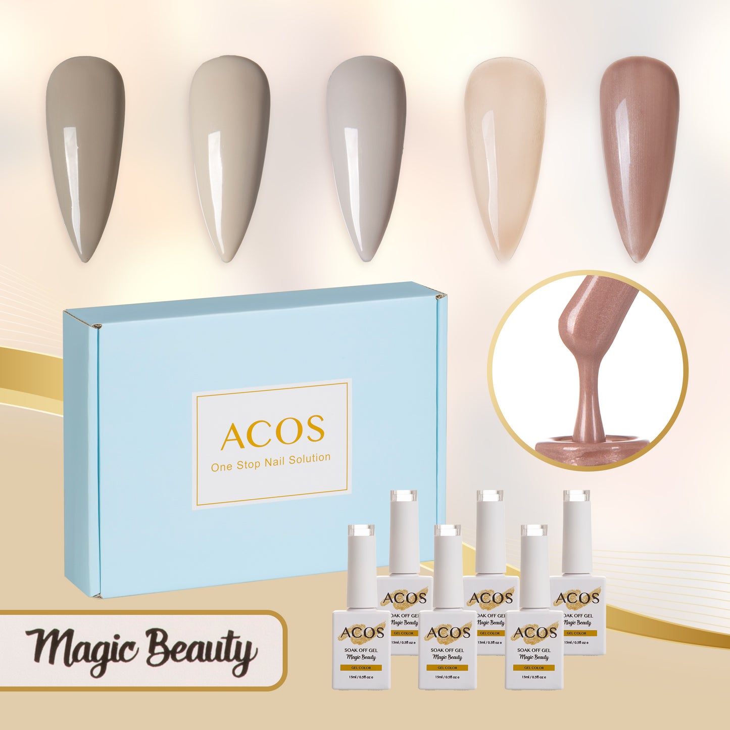 ACOS Gel Polish 6pcs Set (Authentic Nurtural )