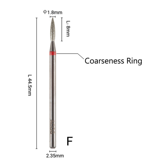 ACOS 1.8mm Fiame Shape Carbide manicure Drill Bits (Fine)