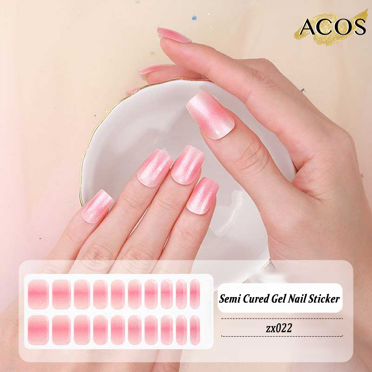 ACOS Semi Cured Gel Sticker -- Style #022