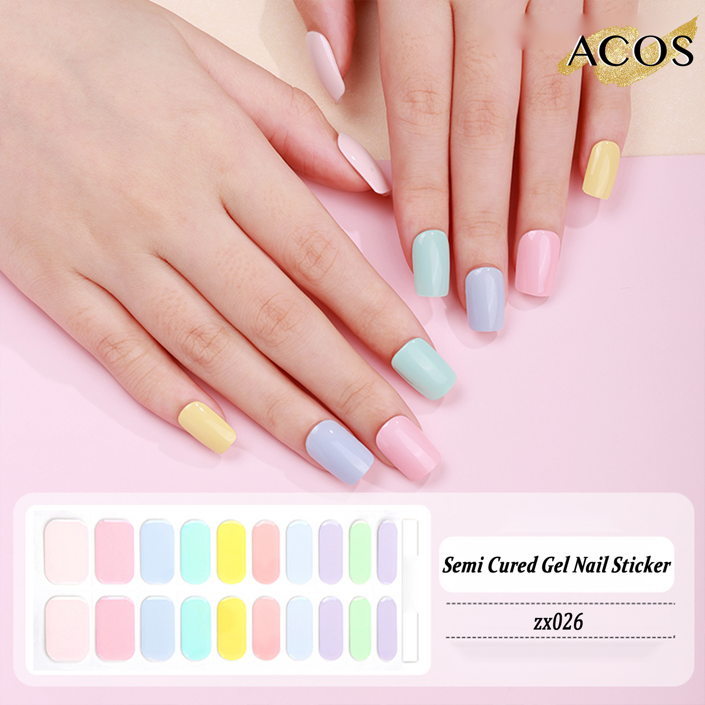 ACOS Semi Cured Gel Sticker -- Style #026