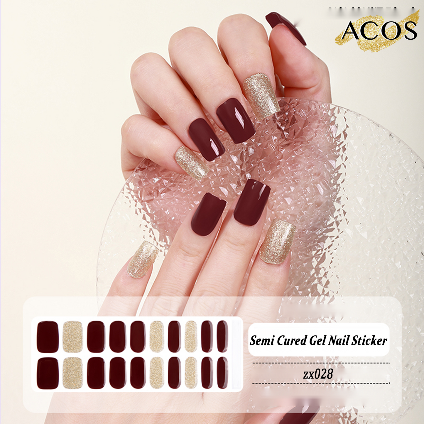 ACOS Semi Cured Gel Sticker -- Style #028