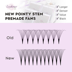 Lashmer 8D Ultra Dark Pointy Narrow Fans (900 Fans)