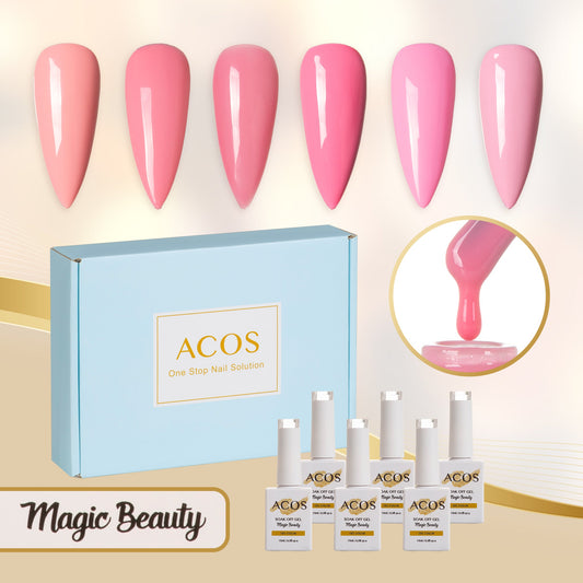 ACOS Gel Polish 6pcs Set (Pink Colour )