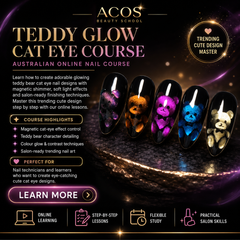 Teddy Glow Cat Eye Course - Learn how to create adorable glowing teddy bear cat eye nail designs