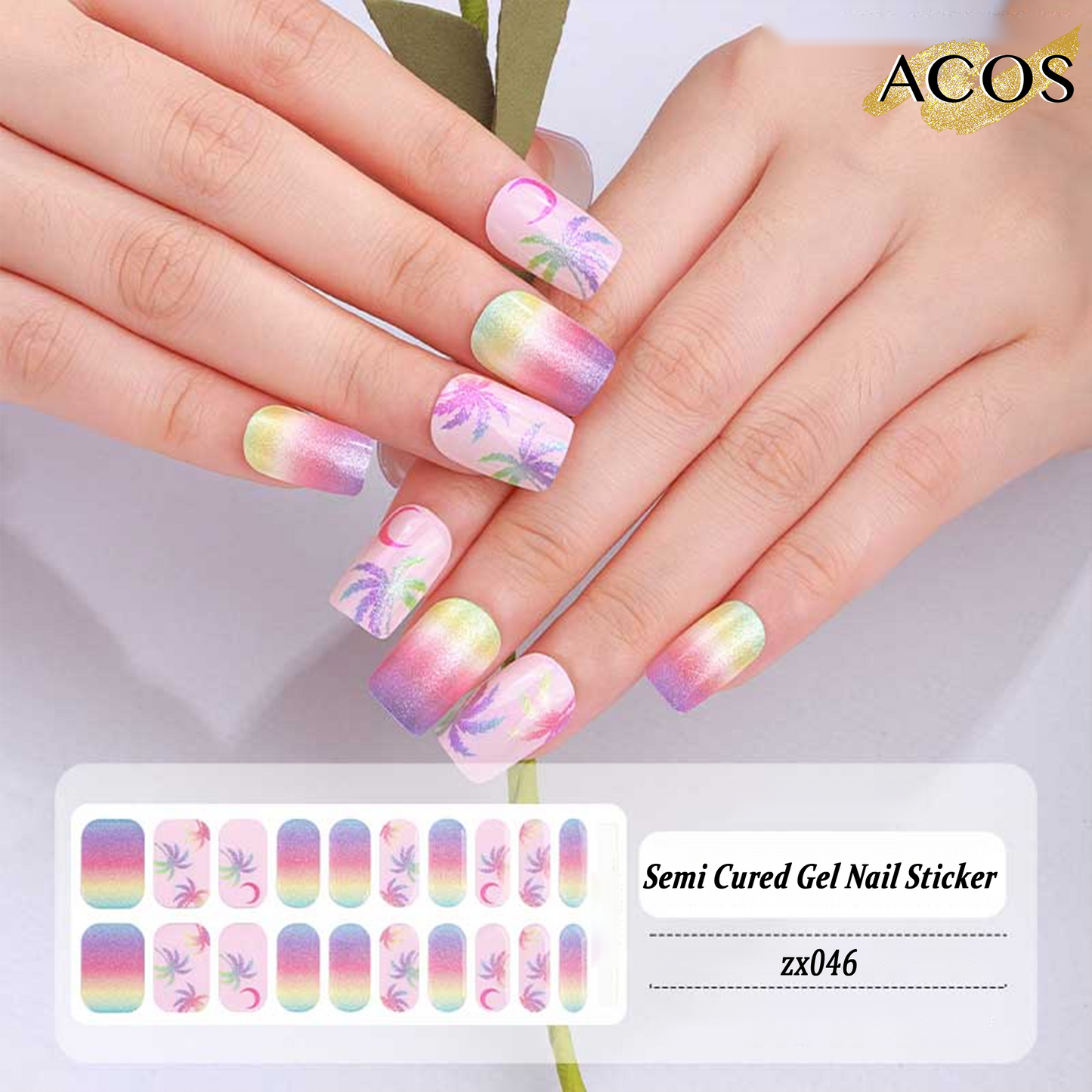 ACOS Semi Cured Gel Sticker -- Style #046