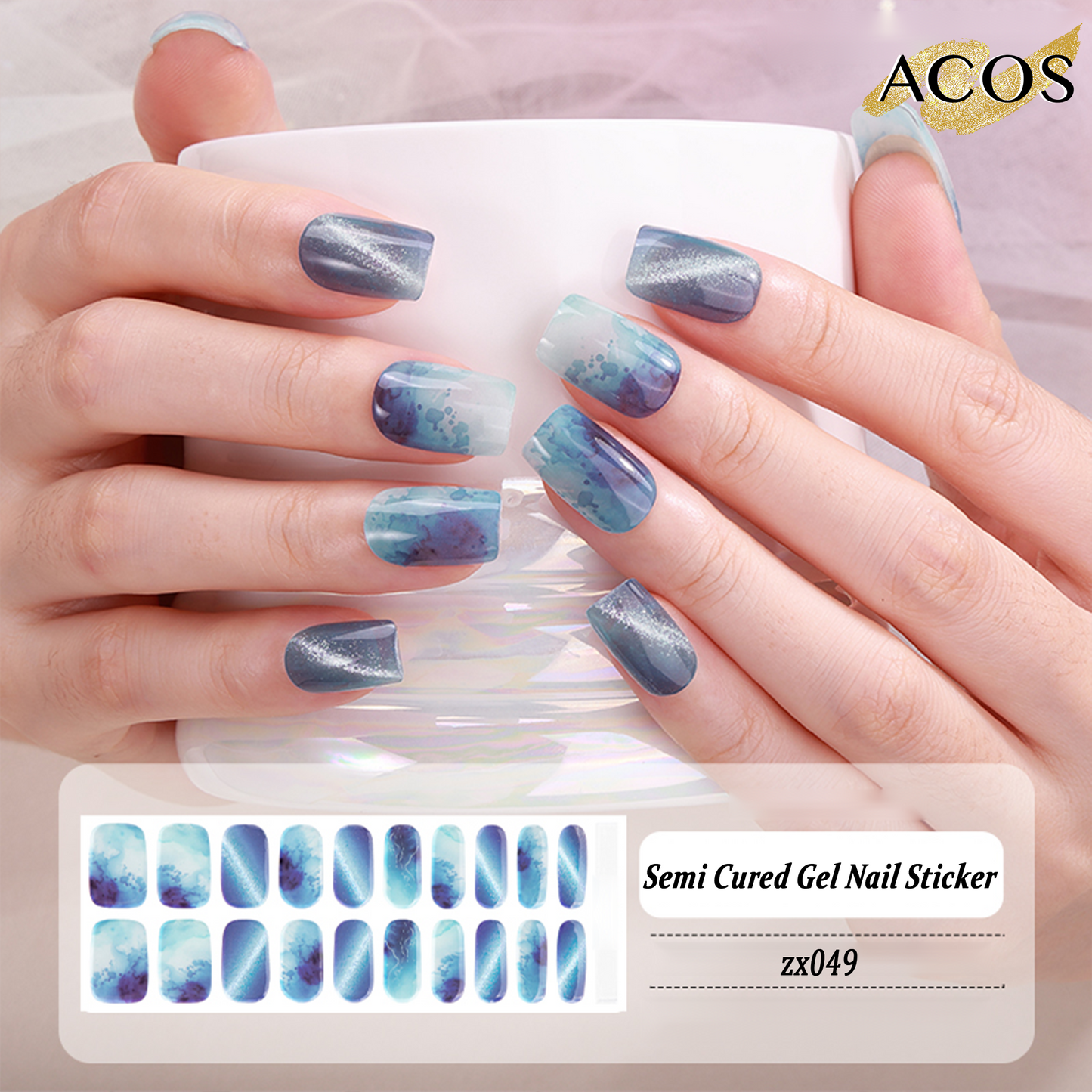 ACOS Semi Cured Gel Sticker -- Style #049