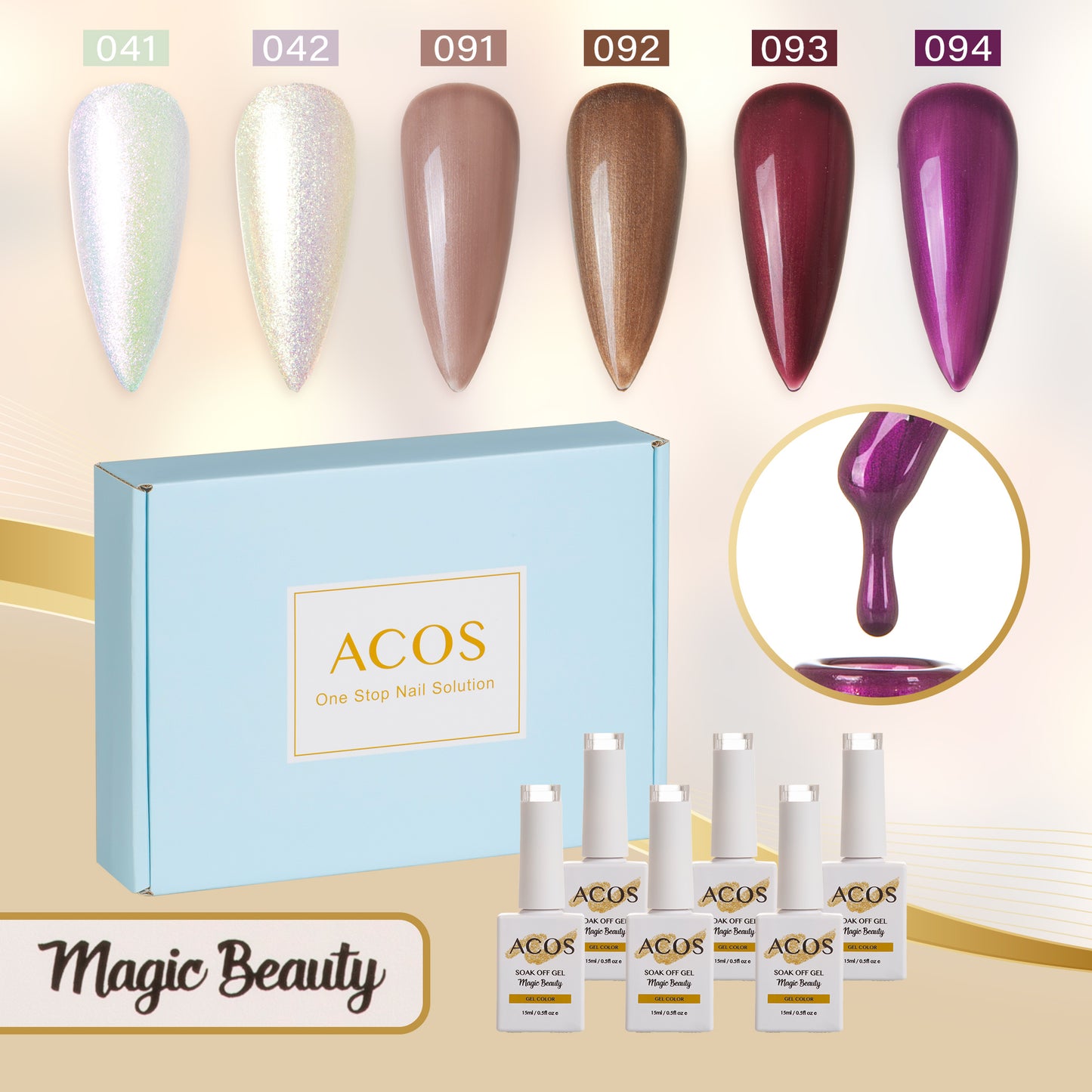 ACOS Gel Polish 6pcs Set (Jewelry Colour )