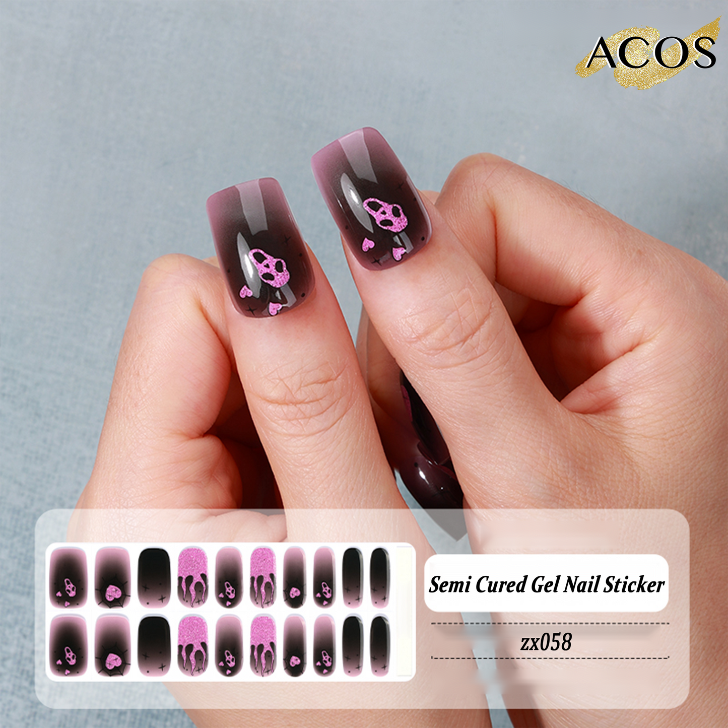 ACOS Semi Cured Gel Sticker -- Style #058