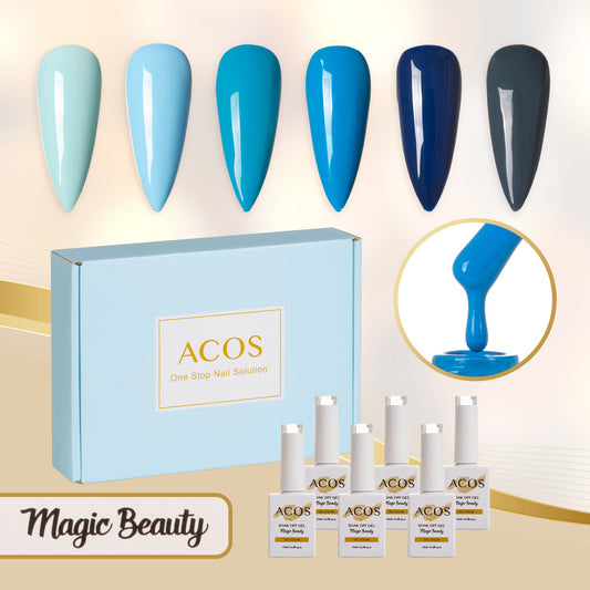 ACOS Gel Polish 6pcs Set (Blue Colour )