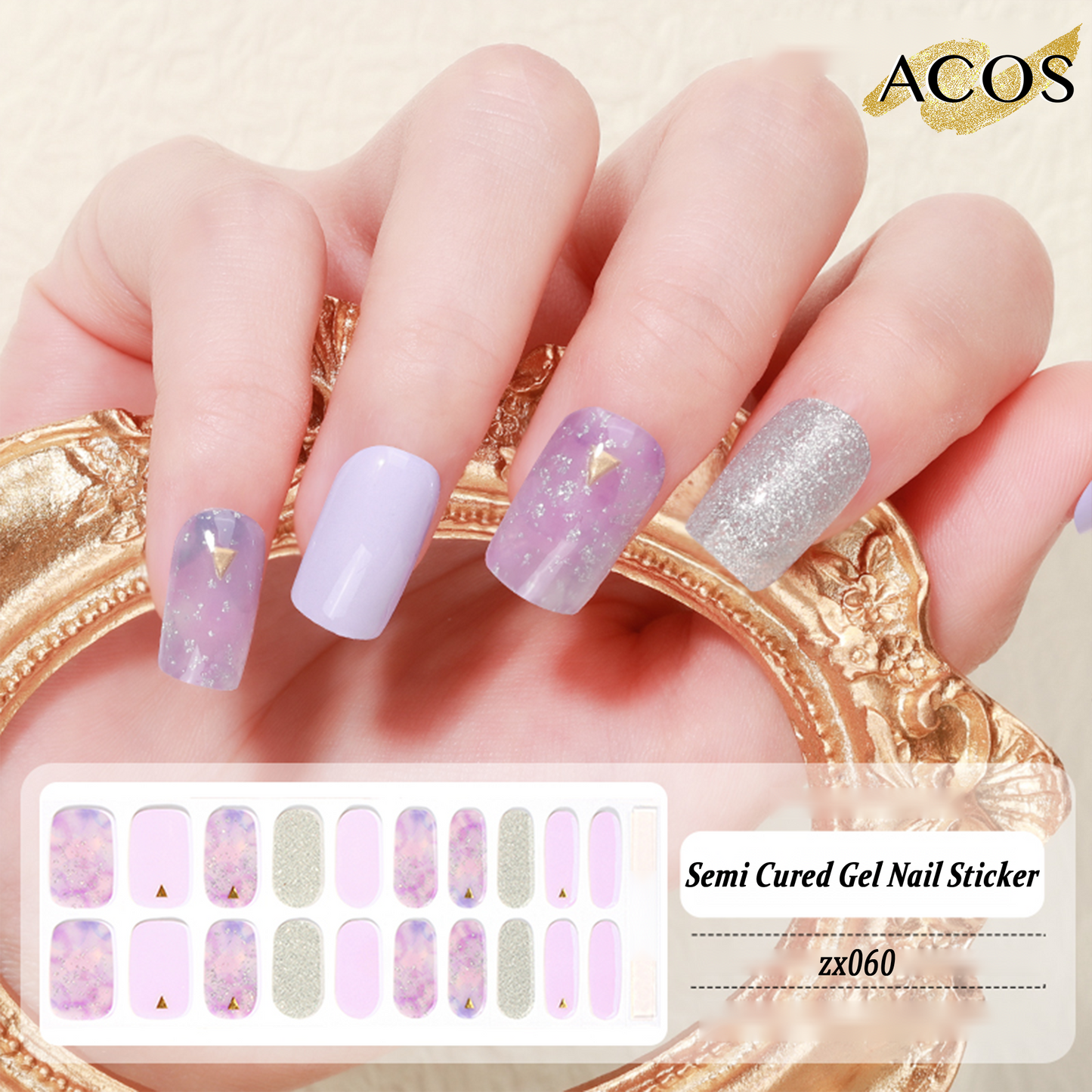 ACOS Semi Cured Gel Sticker -- Style #060