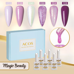 ACOS Gel Polish 6pcs Set (Purple Colour)