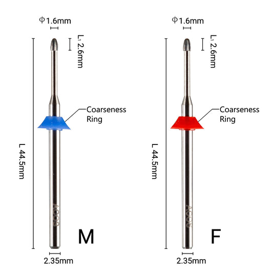 ACOS 1.6mm Cuticle clean Nail Drill Bits - Lashmer