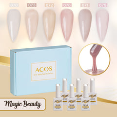 ACOS Gel Polish 6pcs Set (Nude Transparent Colour )