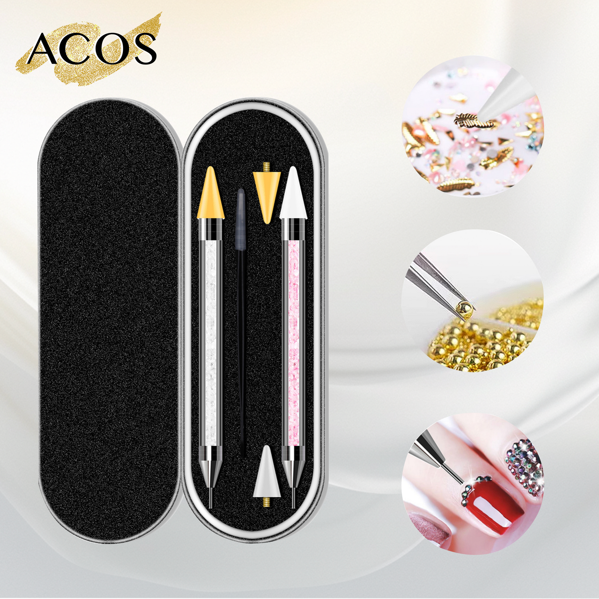 ACOS Dual-ended Nail Rhinestone Studs Picker (2pcs/pack) - Lashmer