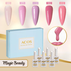 ACOS Gel Polish 5pcs Set (Purple Pink Colour)