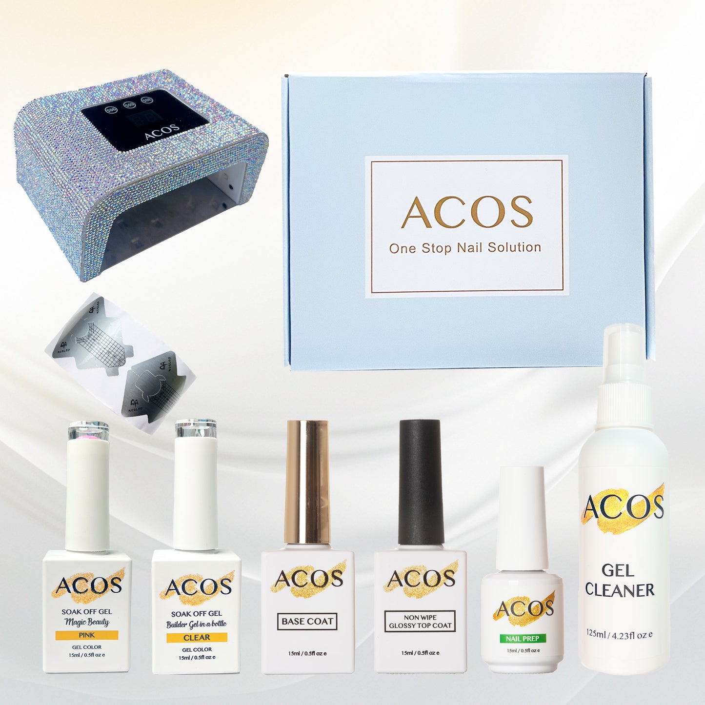 ACOS Gel Nail KIT - Gel In The Bottle Kit+ LED Nail Lamp