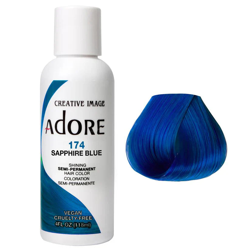 Hi Lift Adore Semi Permanent Hair Color - Sapphire Blue - 174 - Lashmer