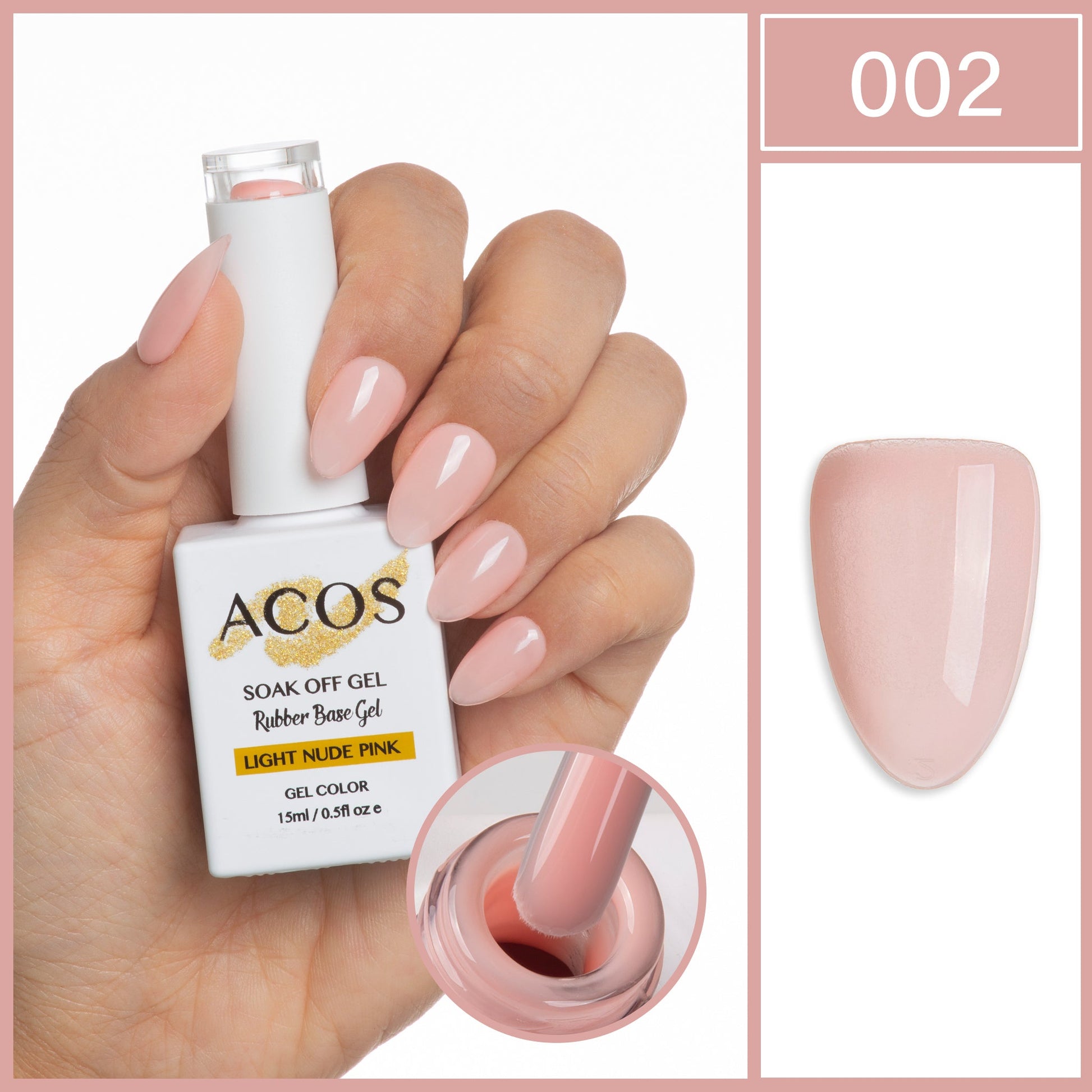 ACOS Rubber Base Soak Off Gel In A Bottle - Lashmer