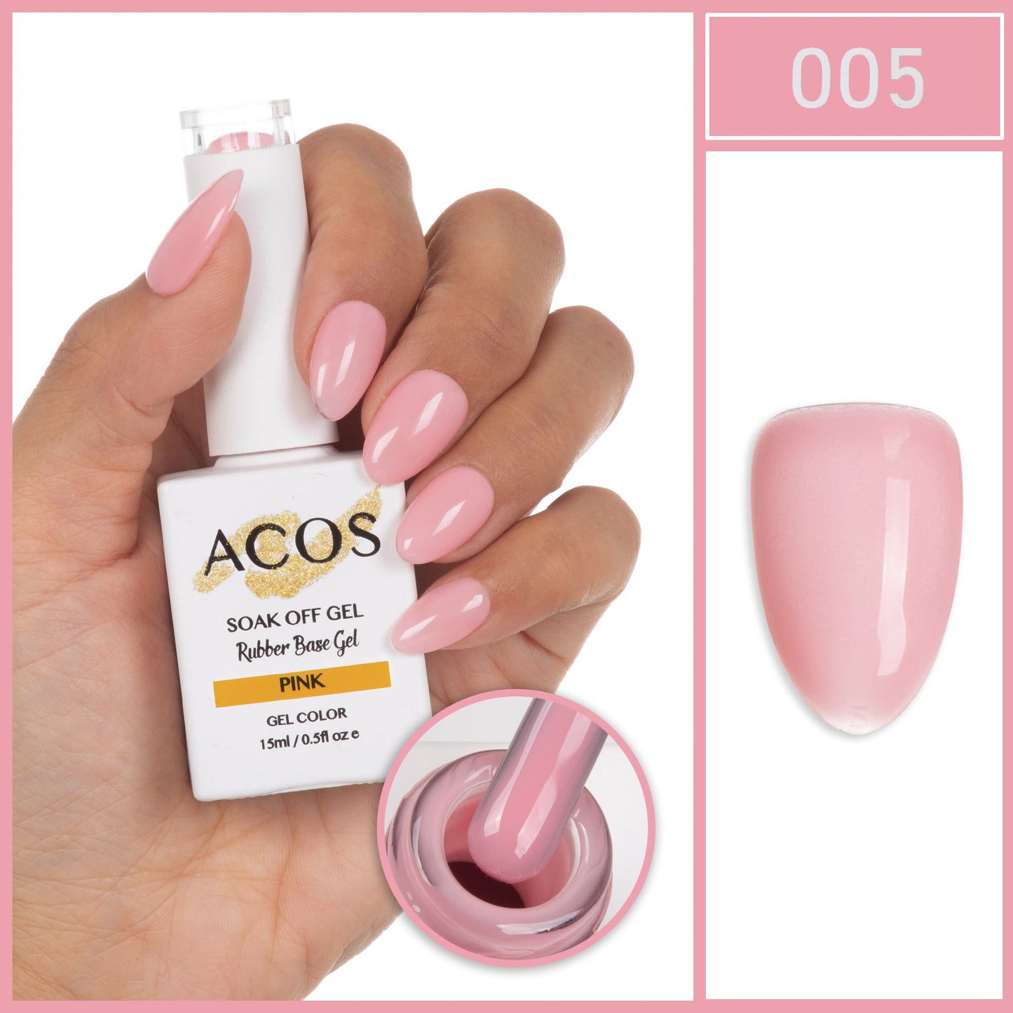 ACOS Rubber Base Soak Off Gel In A Bottle