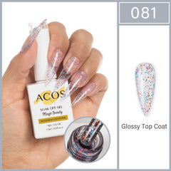 ACOS Magic Beauty Gel Polish Colour TRANSPARENT GLITTER PINK(081)