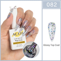 ACOS Magic Beauty Gel Polish Colour TRANSPARENT GLITTER PURPLE(082)