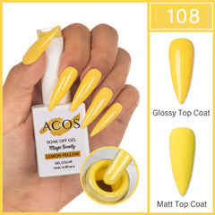ACOS Magic Beauty Gel Polish Colour Lemon Yellow(108)