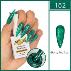 ACOS Magic Beauty Gel Polish Green Sparkle Trend(152)