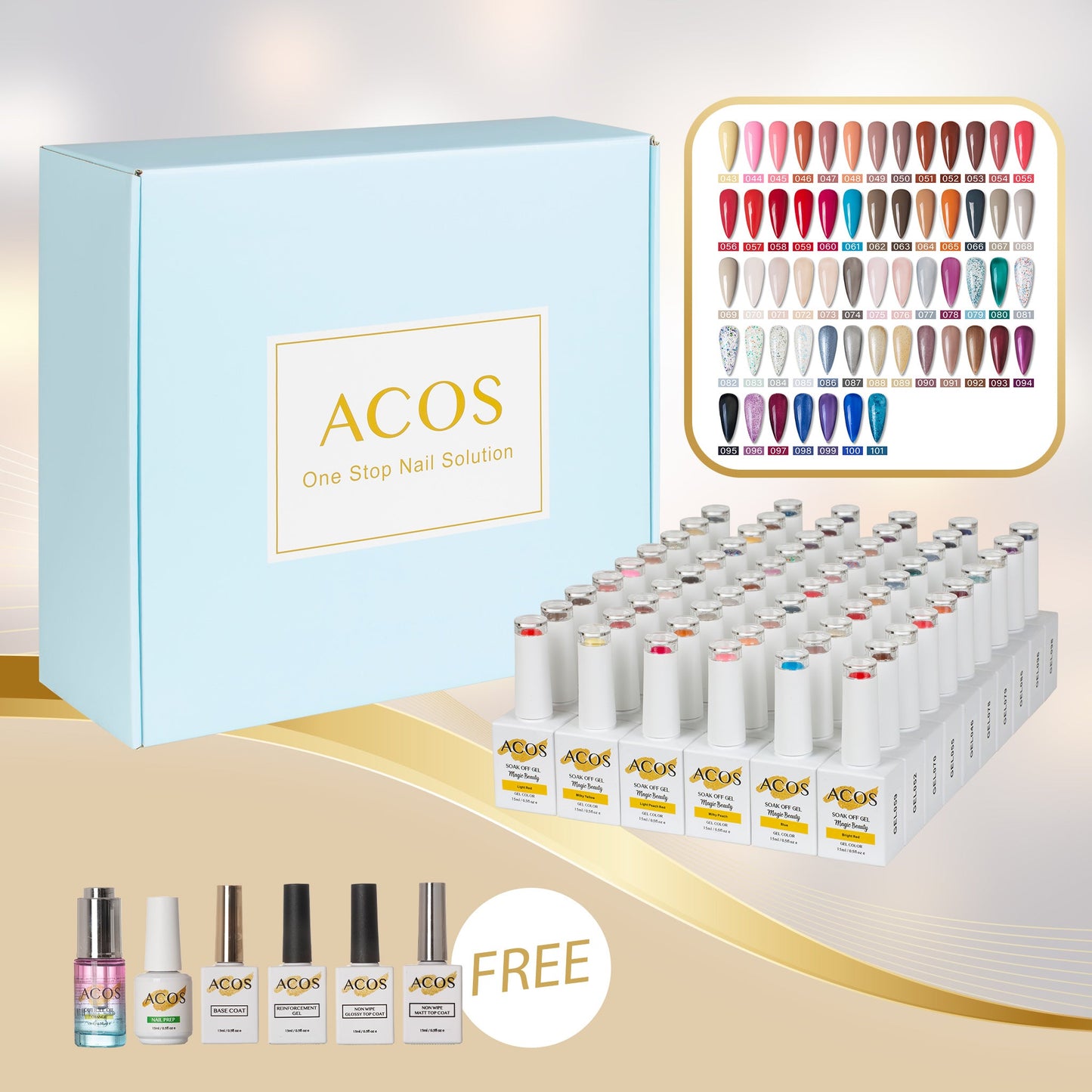 ACOS Magic Beauty Gel Polish Kit 59 Colours (Series #002)