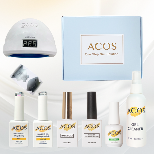 ACOS Gel Nail KIT - Gel In The Bottle Kit+ LED Nail Lamp