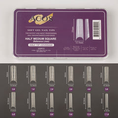 ACOS Soft Gel Nail Tips (Half Tip with lines) -Square (320pcs/box)