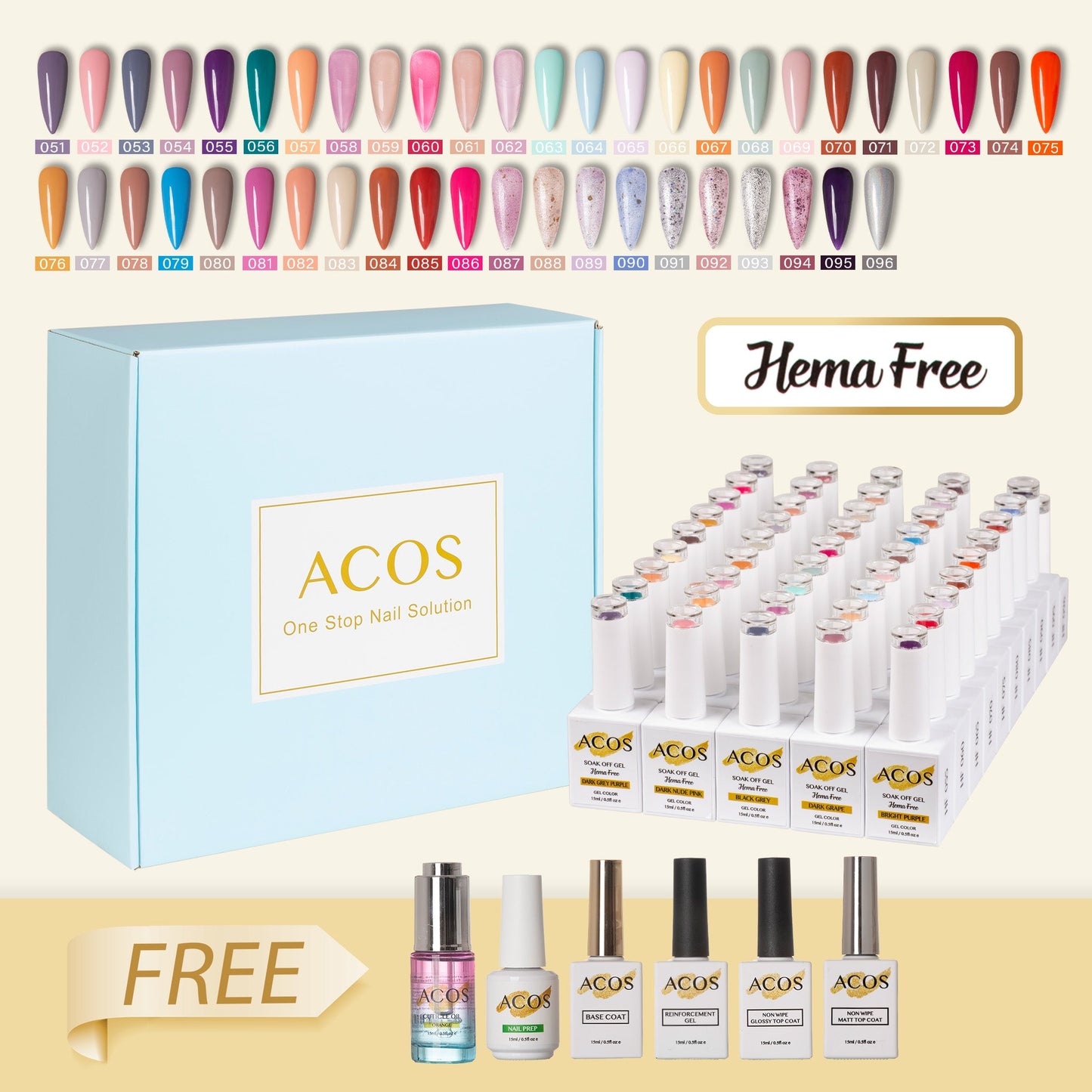 ACOS Hema Free Gel Polish Kit 46 Colours (Series #002)