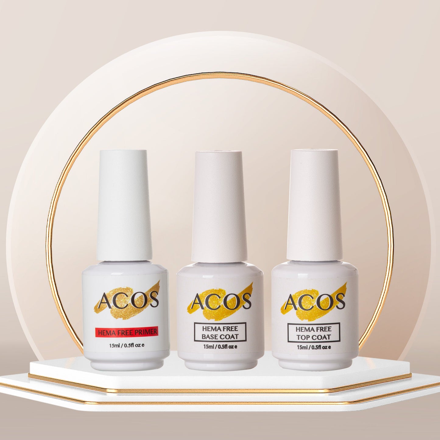 ACOS Base Coat + Non Wipe Top Coat +Primer  (Hema Free)