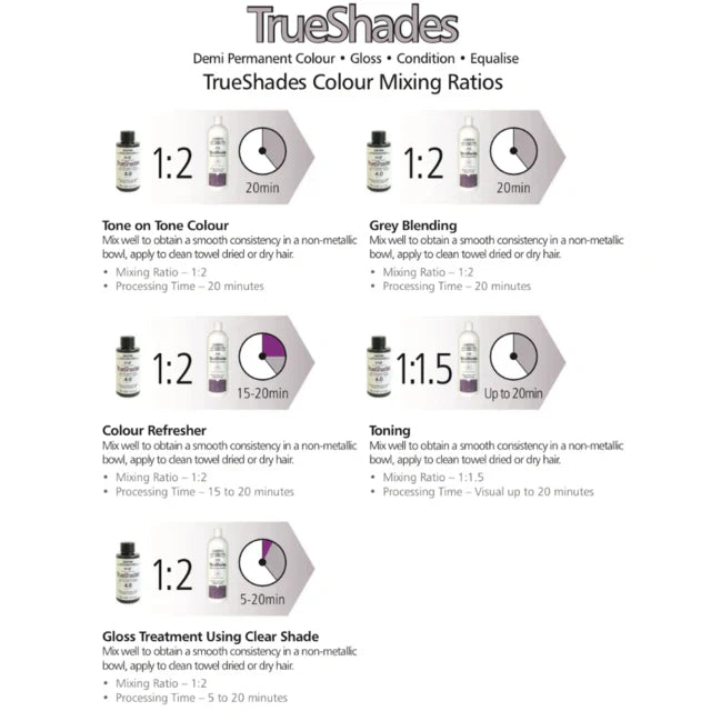 Hi Lift True Shades Demi Permanent Colour 75ml *Choose colour - Lashmer