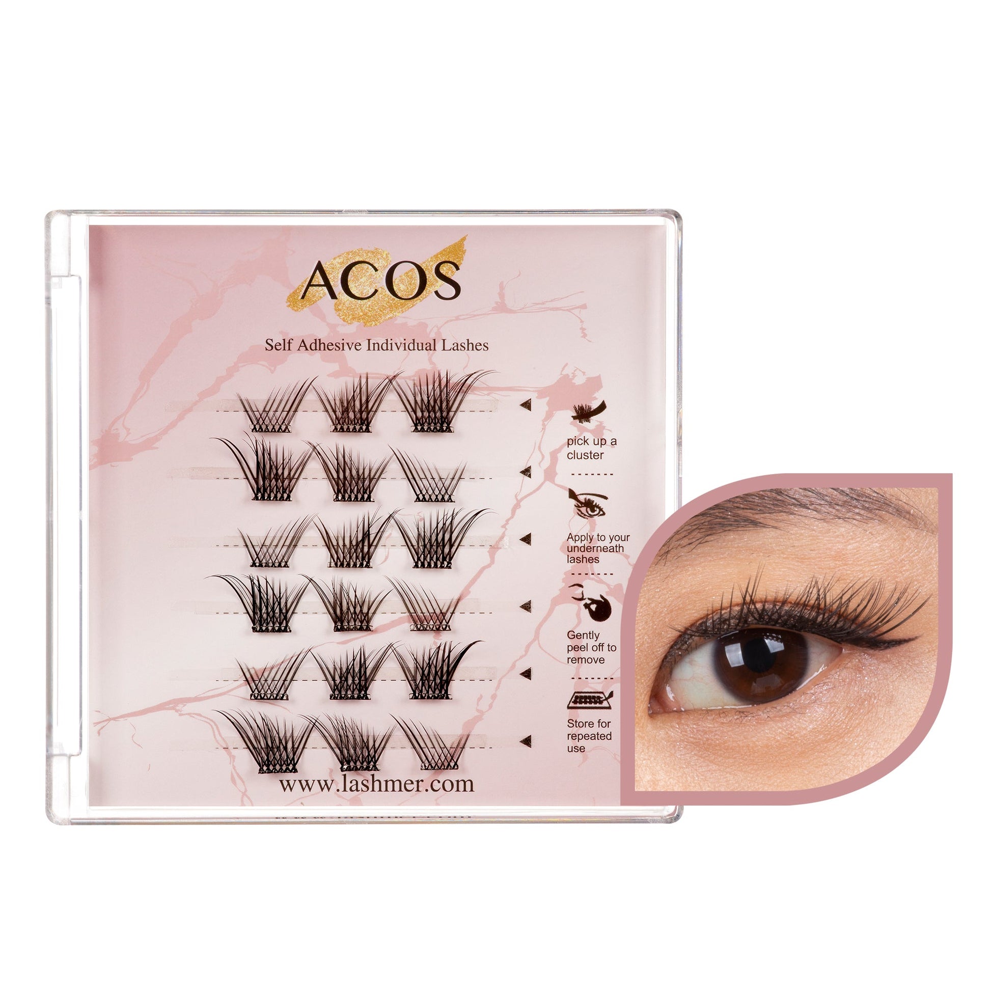 ACOS Cluster Lashes-No Glue-18 Clusters-Style 16 - Lashmer