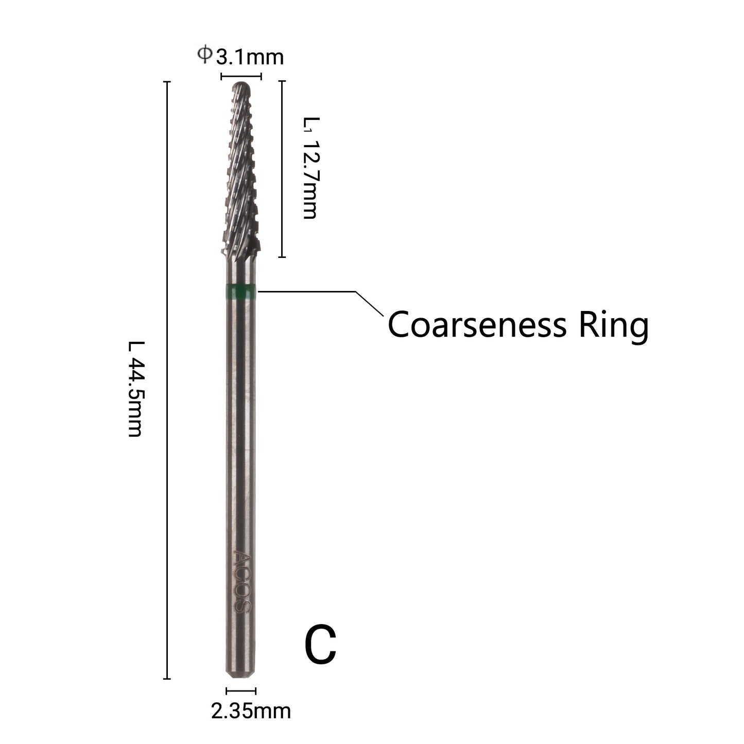 ACOS 3.1mm  Upgrade Small Cone Nail Drill Bit
